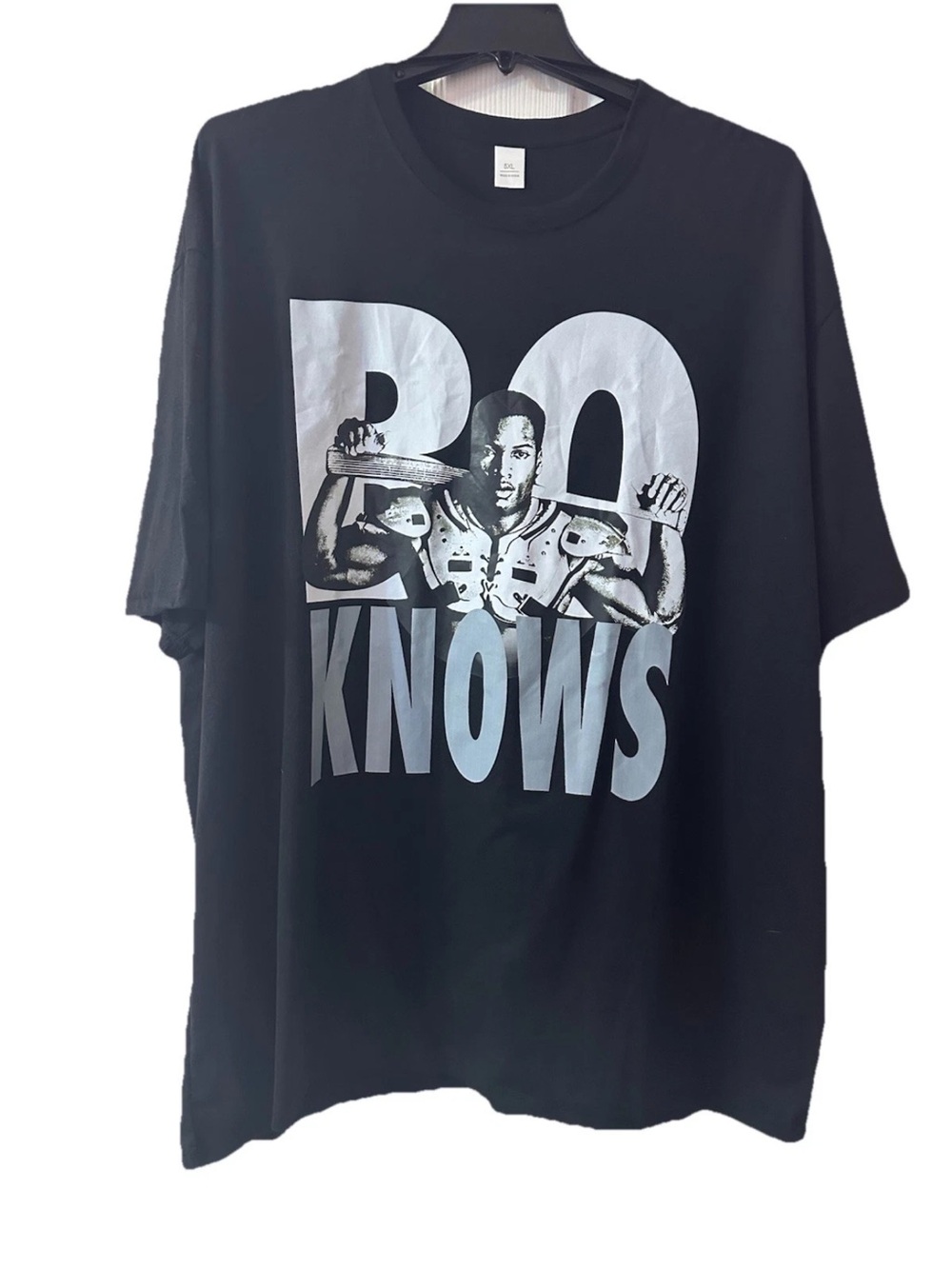 Bo Jackson “BO KNOWS” Graphic T-Shirt Men’s 5XL Black Football Retro Stye